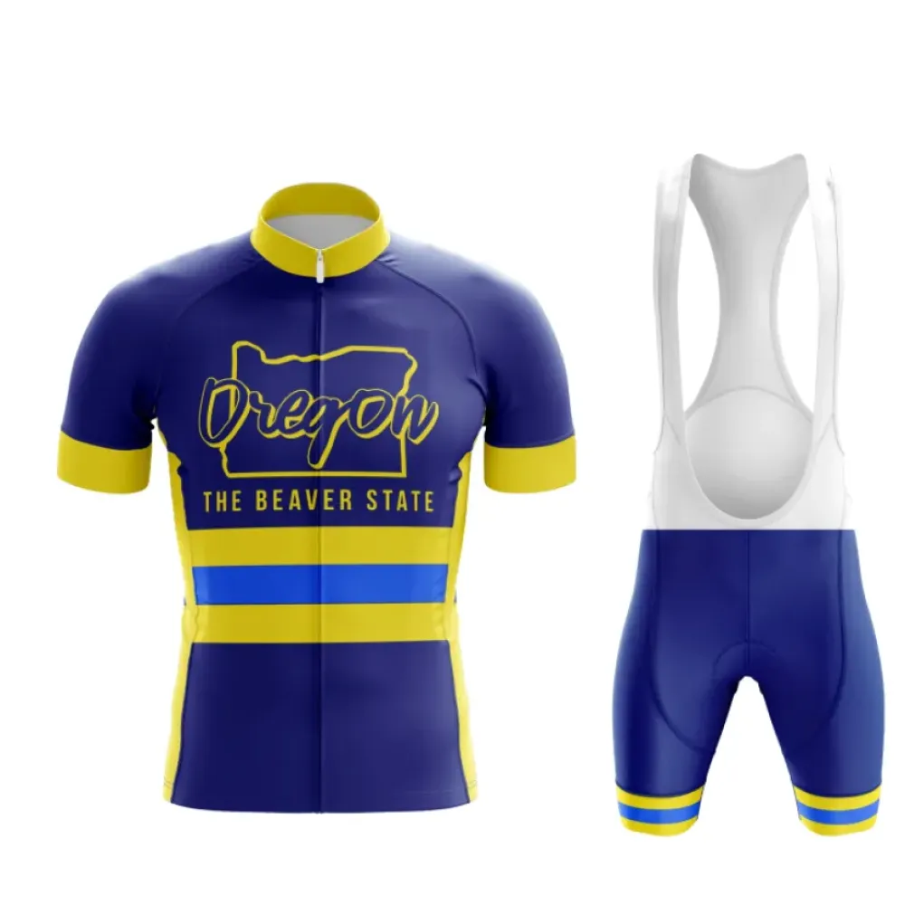 Oregon State Cycling Kit Blue/Yellow