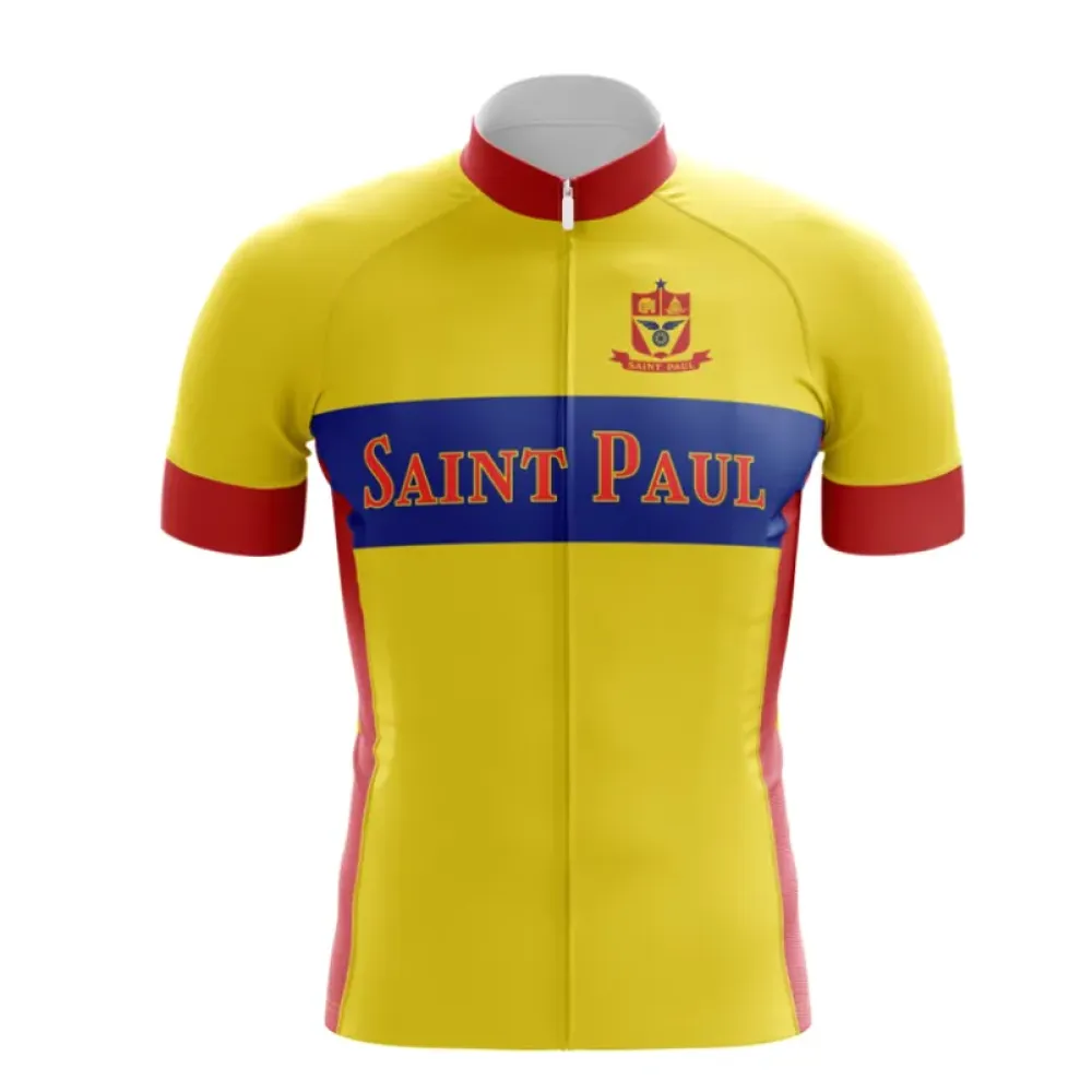 Saint Paul Cycling Jersey Bold Design Yellow/Blue/Burgundy