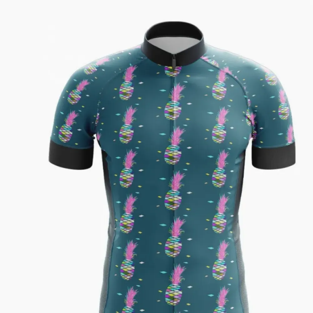 Psychedelic Pineapple Cycling Jersey Teal/Purple/Gold