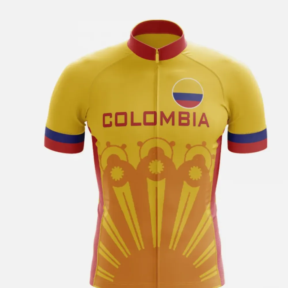 Colombia Cycling Jersey Gold/Red/Blue