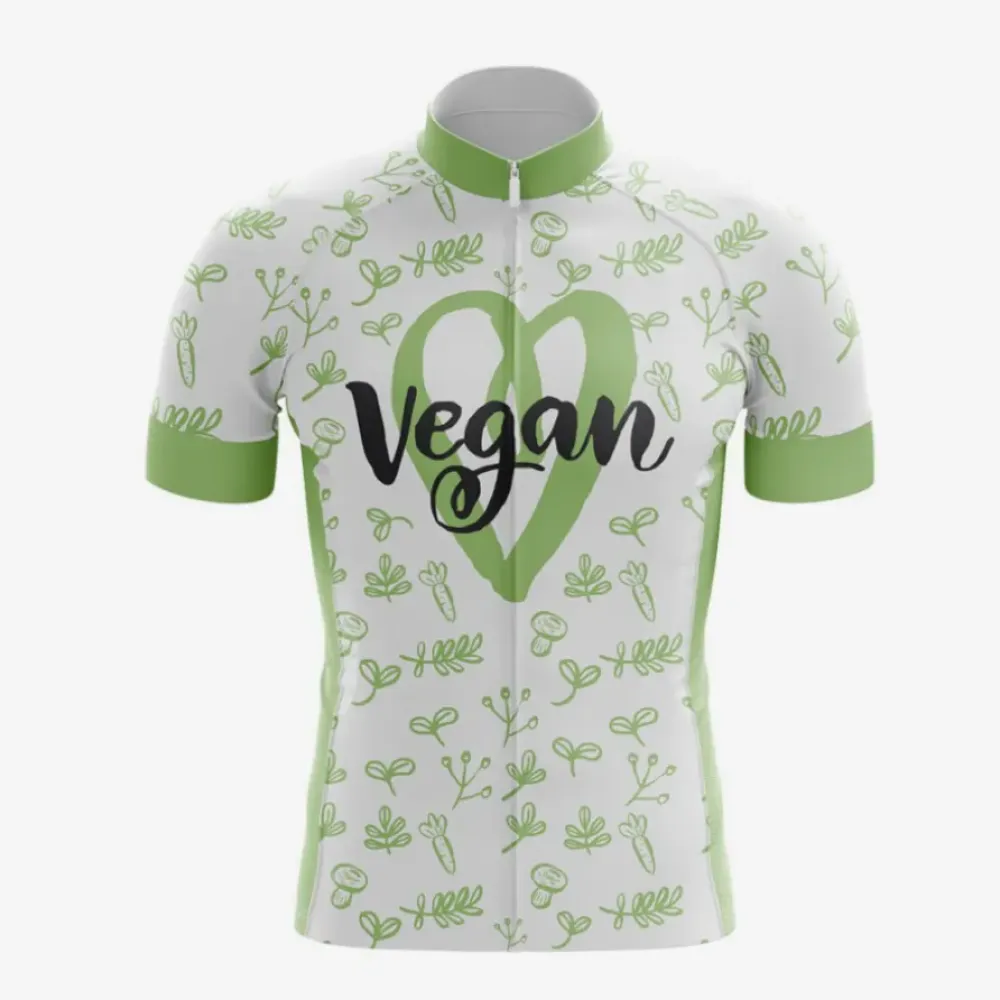 Vegan Heart Pretzel Cycling Jersey White/Green