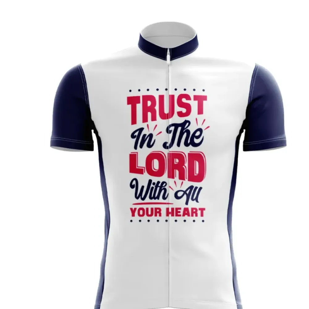 Trust In The Lord Cycling Jersey White/Navy/Red