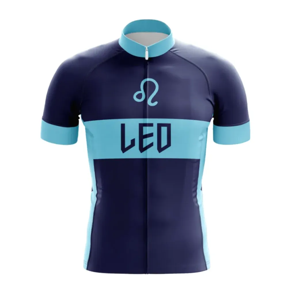 Leo Cycling Jersey Navy/Light Blue