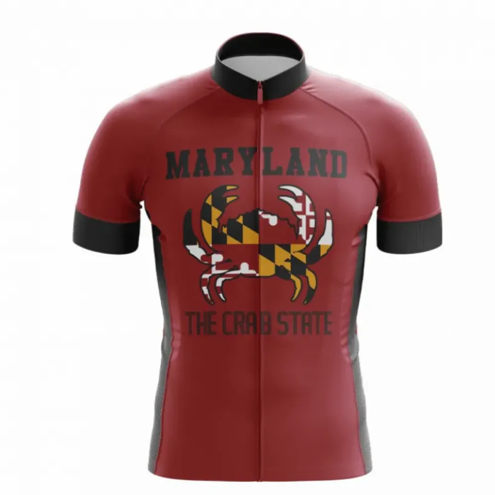 Maryland Crab Cycling Jersey Maroon/Black/Grey