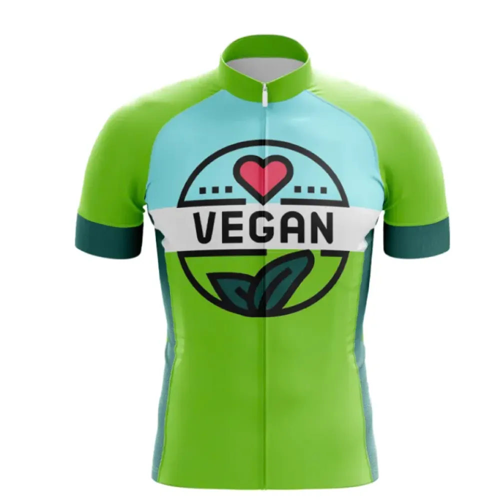 Vegan Cycling Jersey Heart/Green/Blue