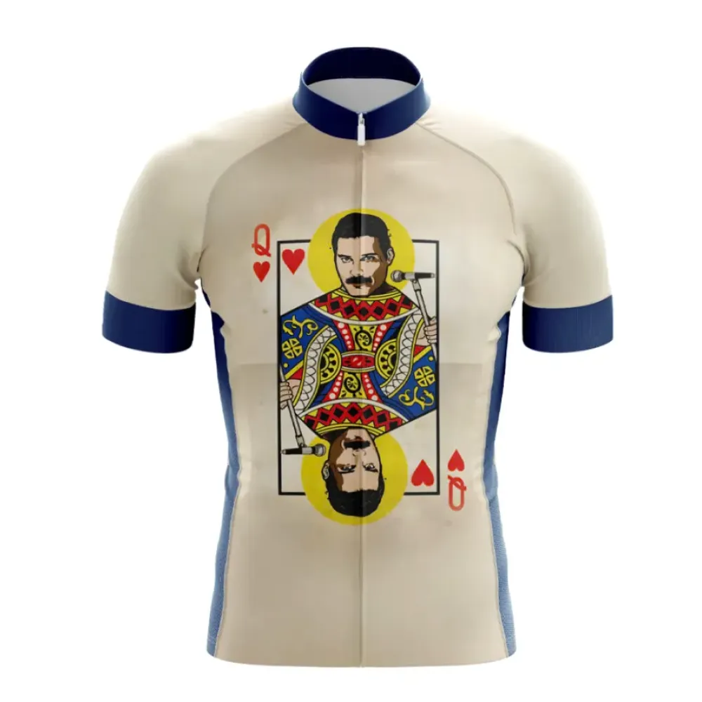 Queen Cycling Jersey Royal Blue/Beige/Gold