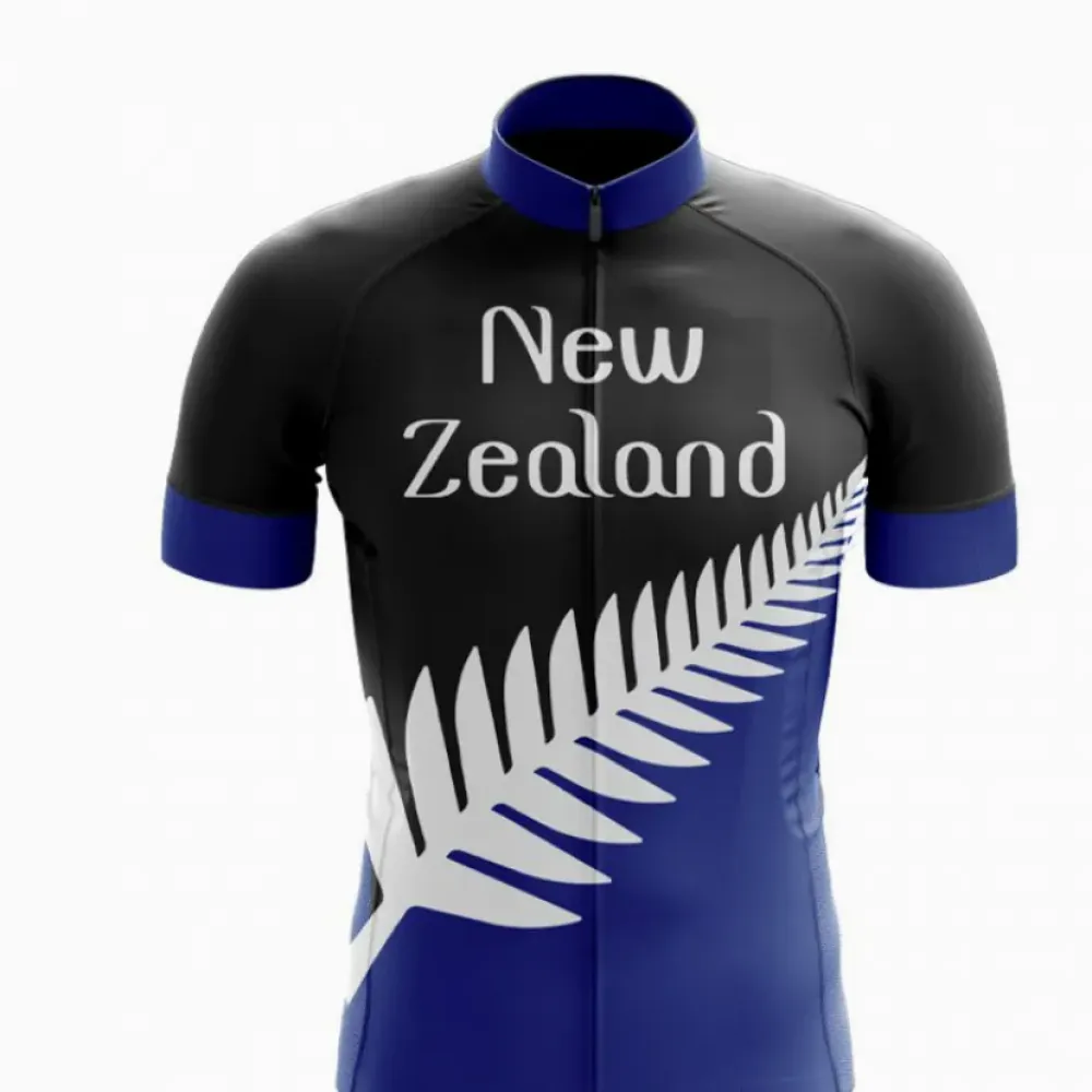 New Zealand Dark Blue Cycling Jersey Black/White