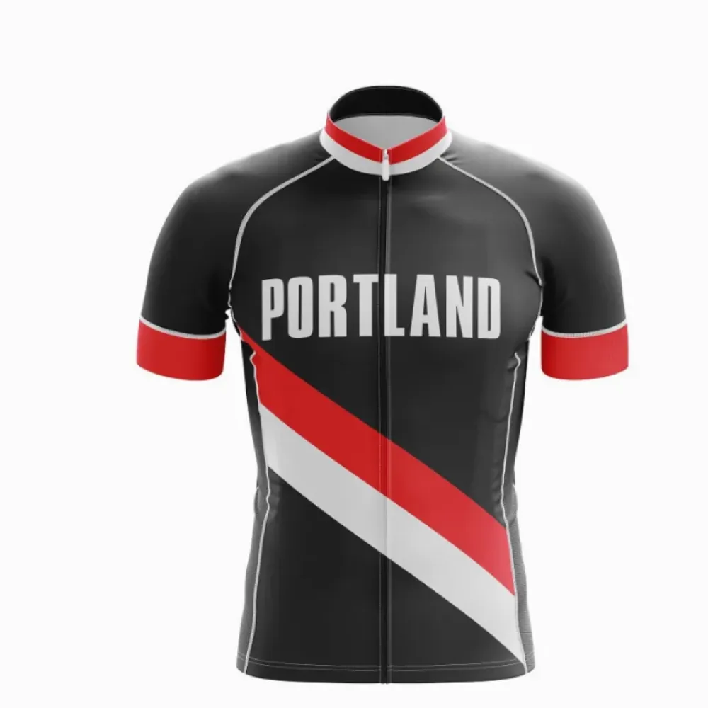 Portland Cycling Jersey Black/Red/White