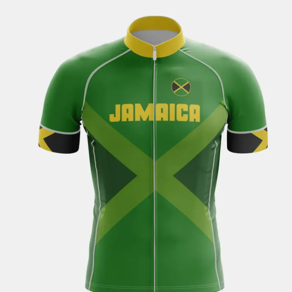 Jamaica Performance Cycling Jersey Green/Yellow/Black