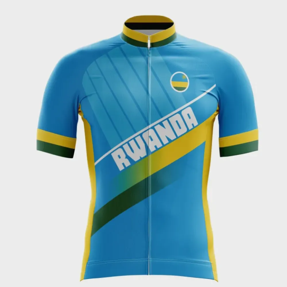 Rwanda National Cycling Jersey Blue/Yellow/Green