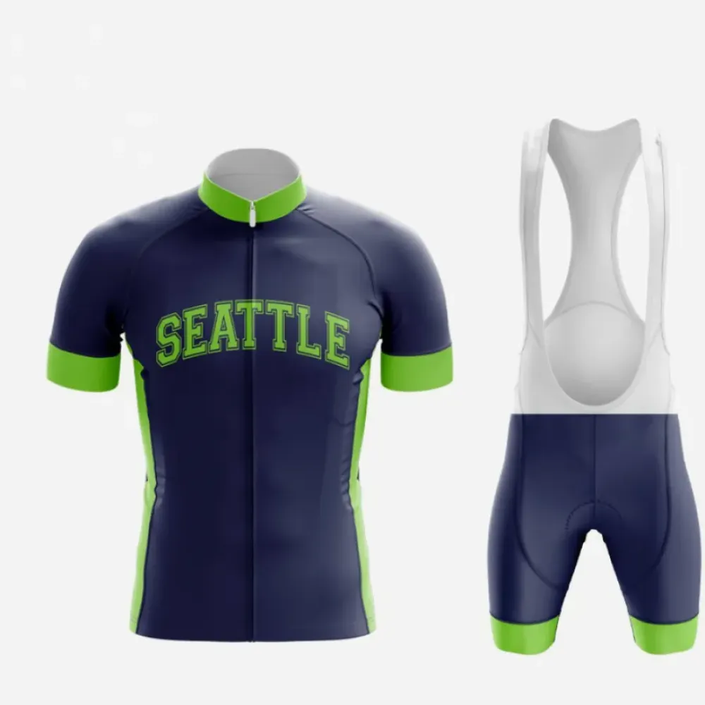 Seattle Bike Kit - Robust Cycling Jersey Shorts Navy/Green/White