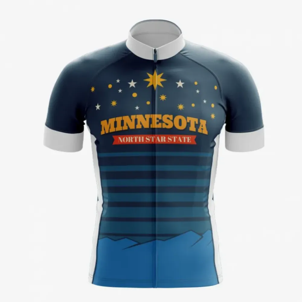 Minnesota Cycling Jersey Star Stripes Navy/Blue/White