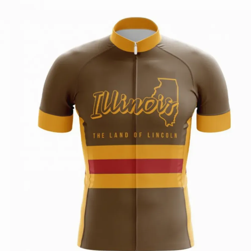 Illinois Cycling Jersey Mustard/Gold/Red