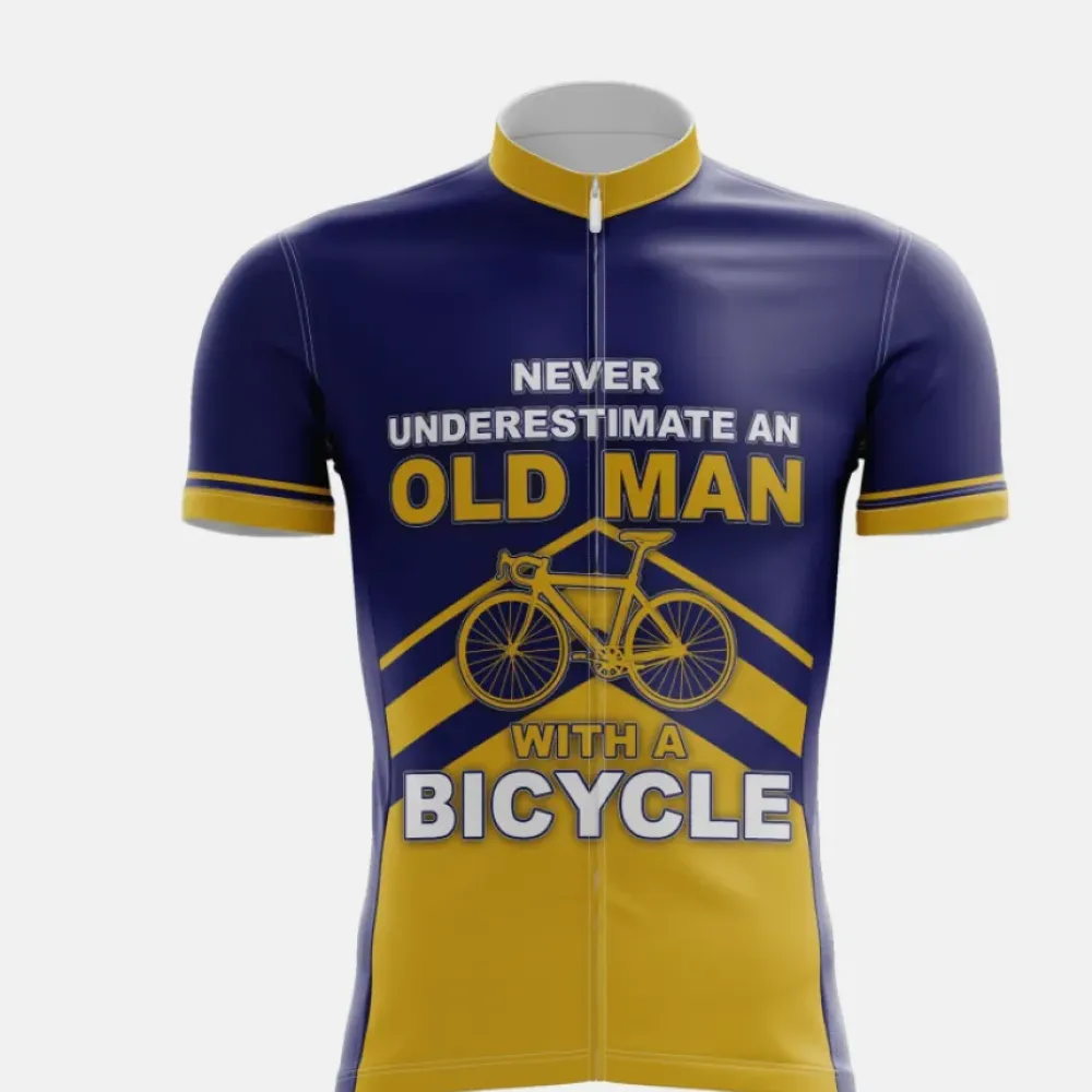 Old Man Cycling Jersey Navy/Yellow/White