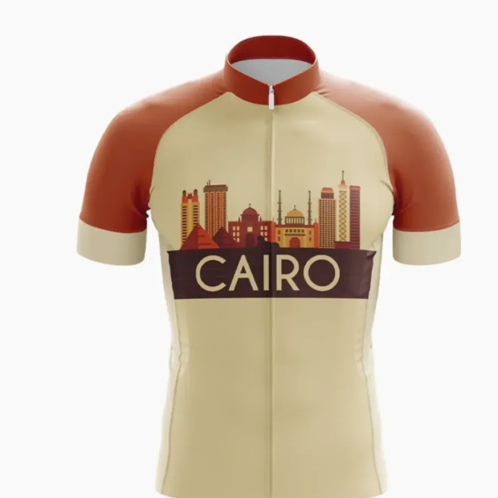 Cairo Cycling Jersey Desert Cityscape Beige/Brown