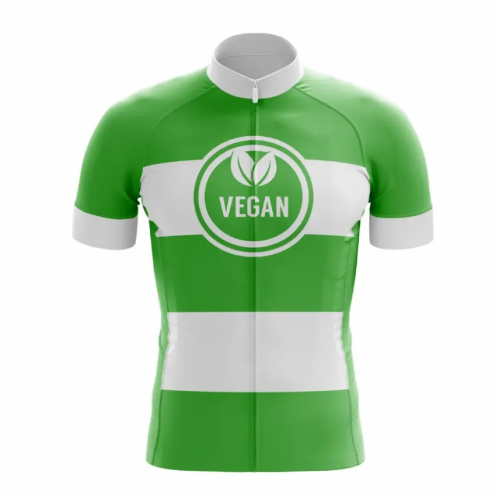Vegan Cycling Jersey Green/White