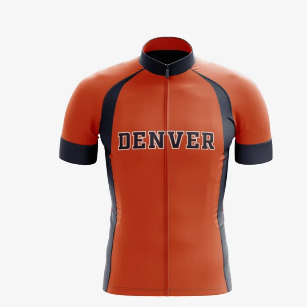 Denver Cycling Jersey Short-Sleeve Orange/Navy/Gray