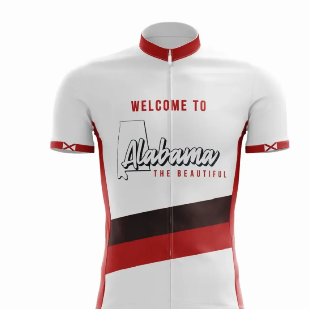 Alabama Cycling Jersey Ace White/Red/Black