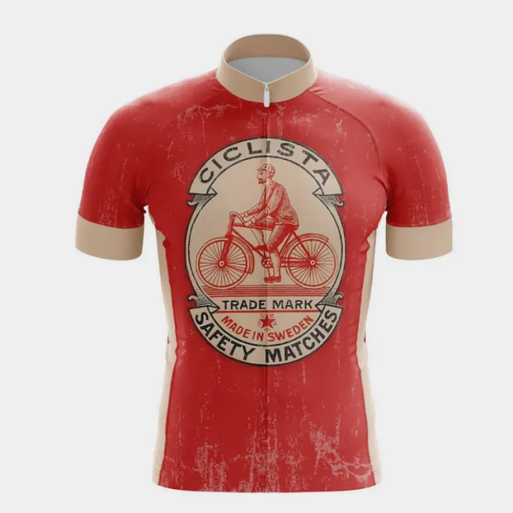 Ciclista Safety Bike Jersey Vintage Red/Beige