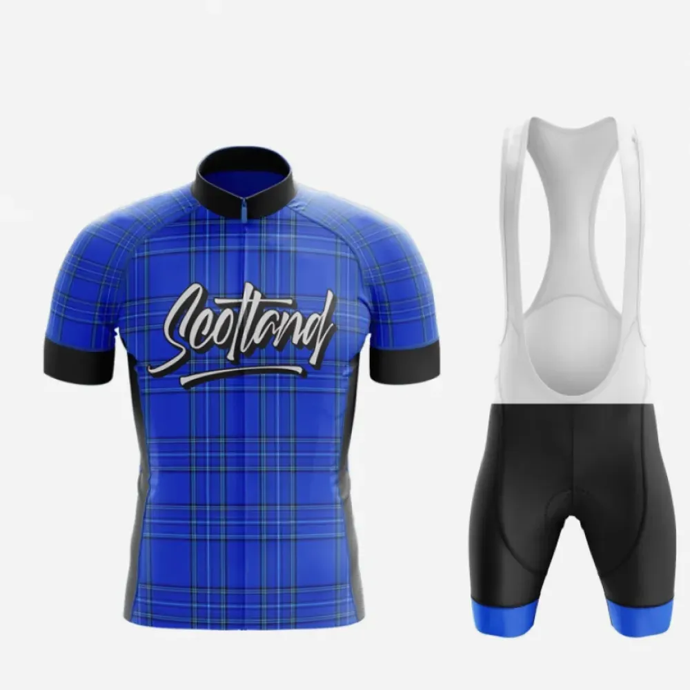 Scotland Cycling Kit Tartan Blue/Black