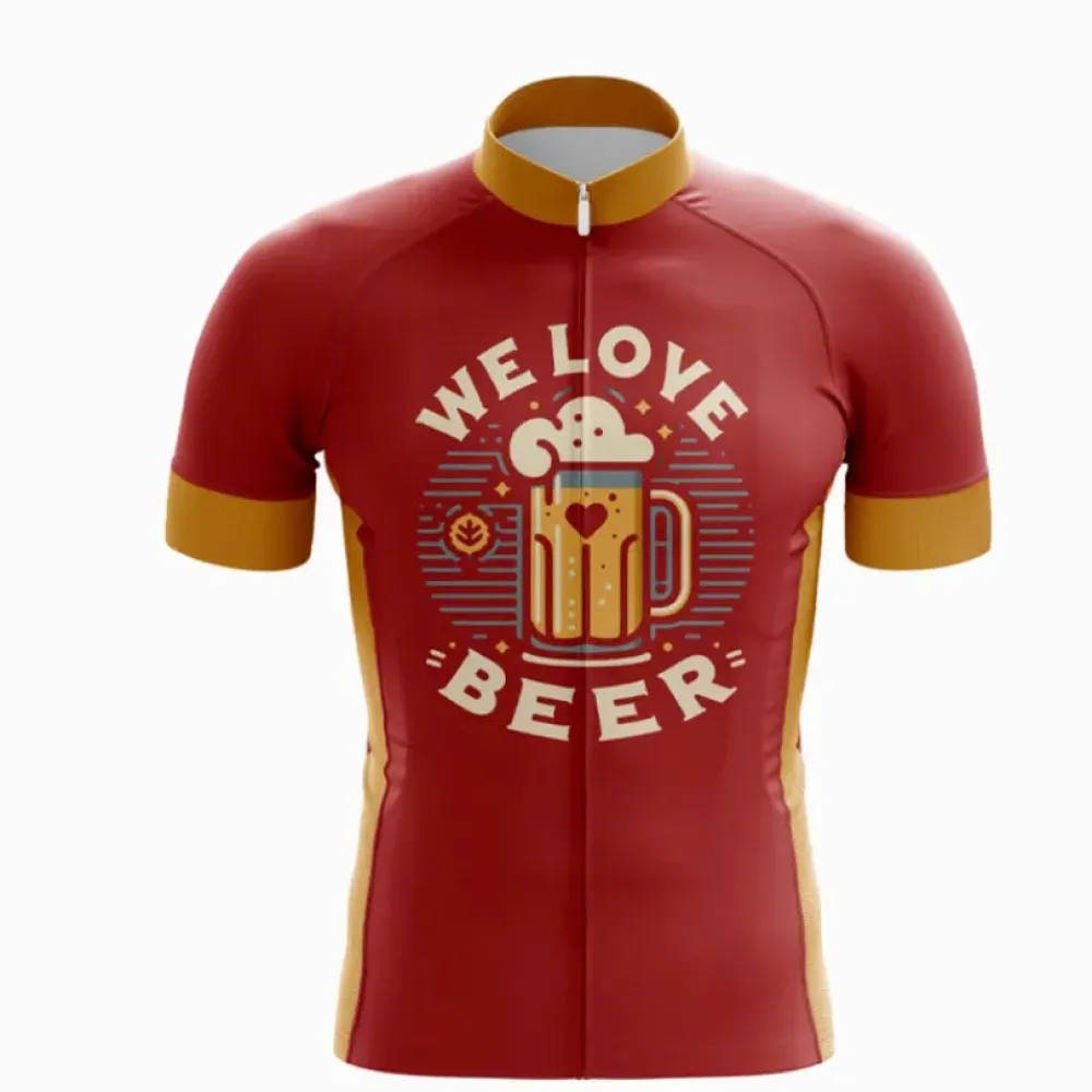 Fun Red Men's Beer Lover Cycling Jersey