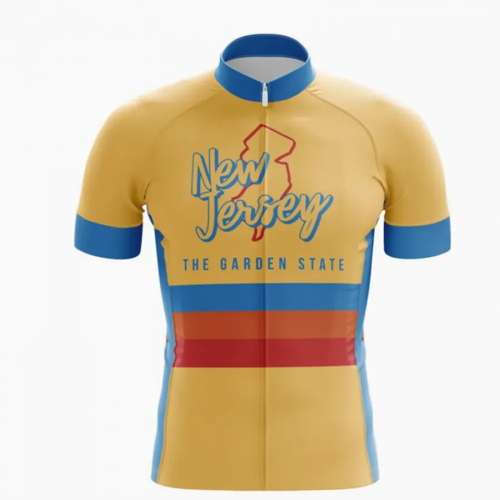 New Jersey State Cycling Jersey Yellow/Blue/Brown