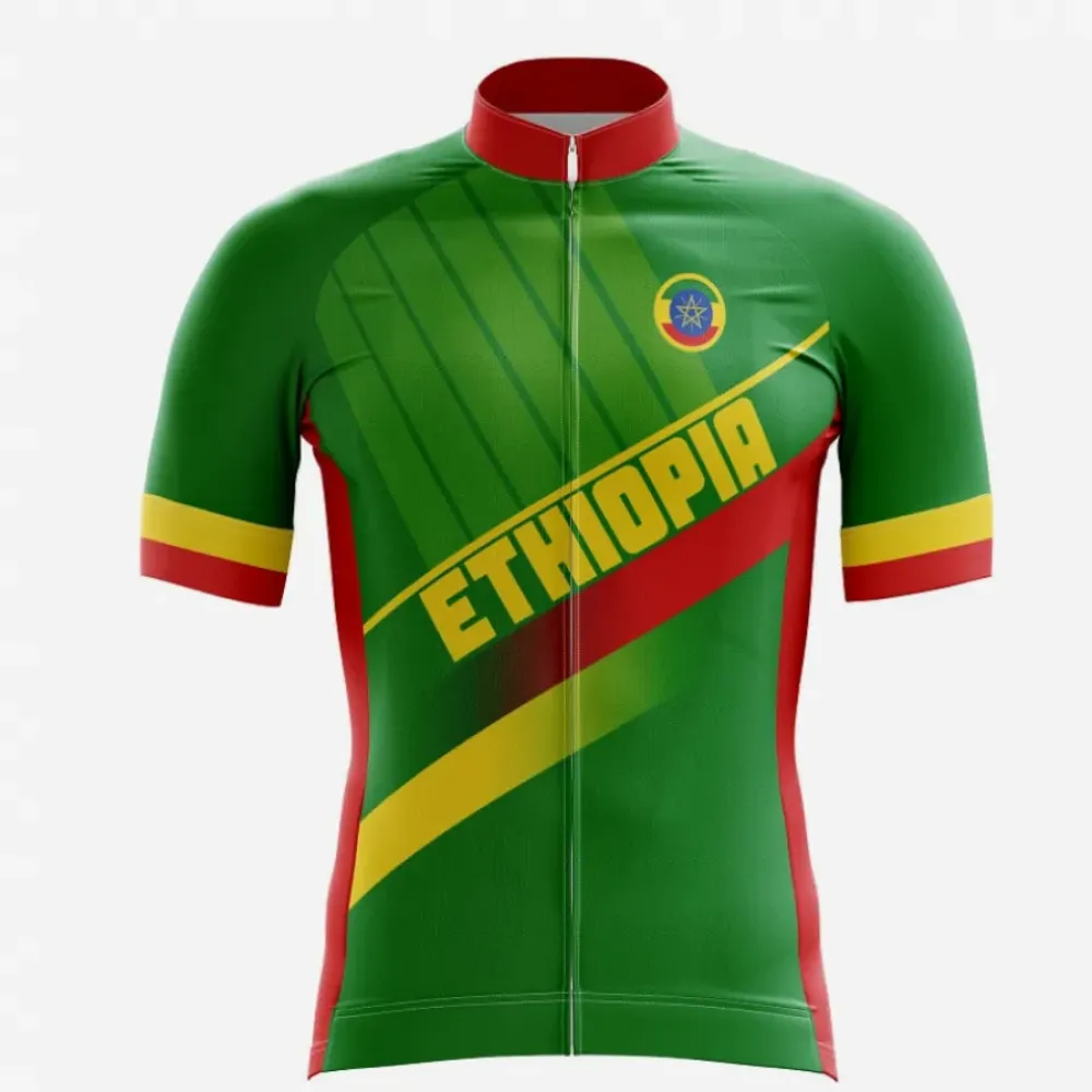 Ethiopia Cycling Jersey Green/Yellow/Red