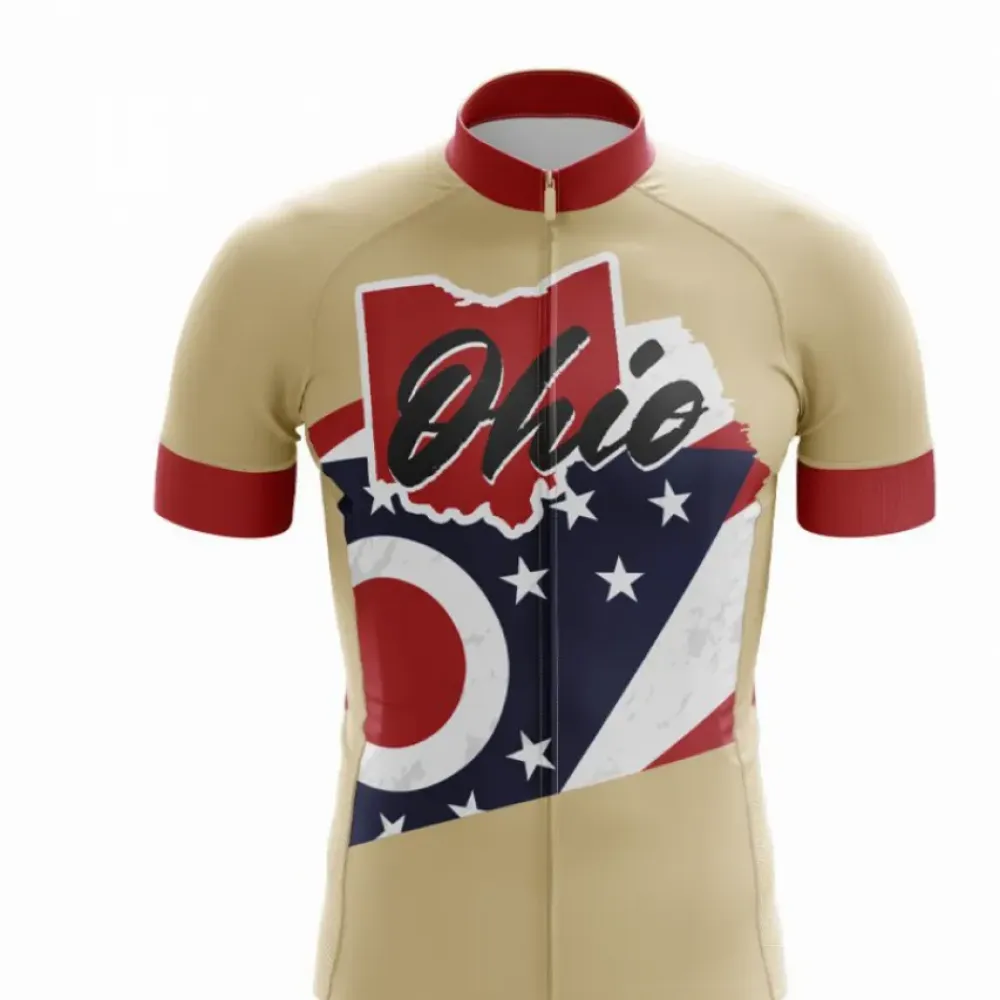Ohio State Cycling Jersey Display Gold/Red/White