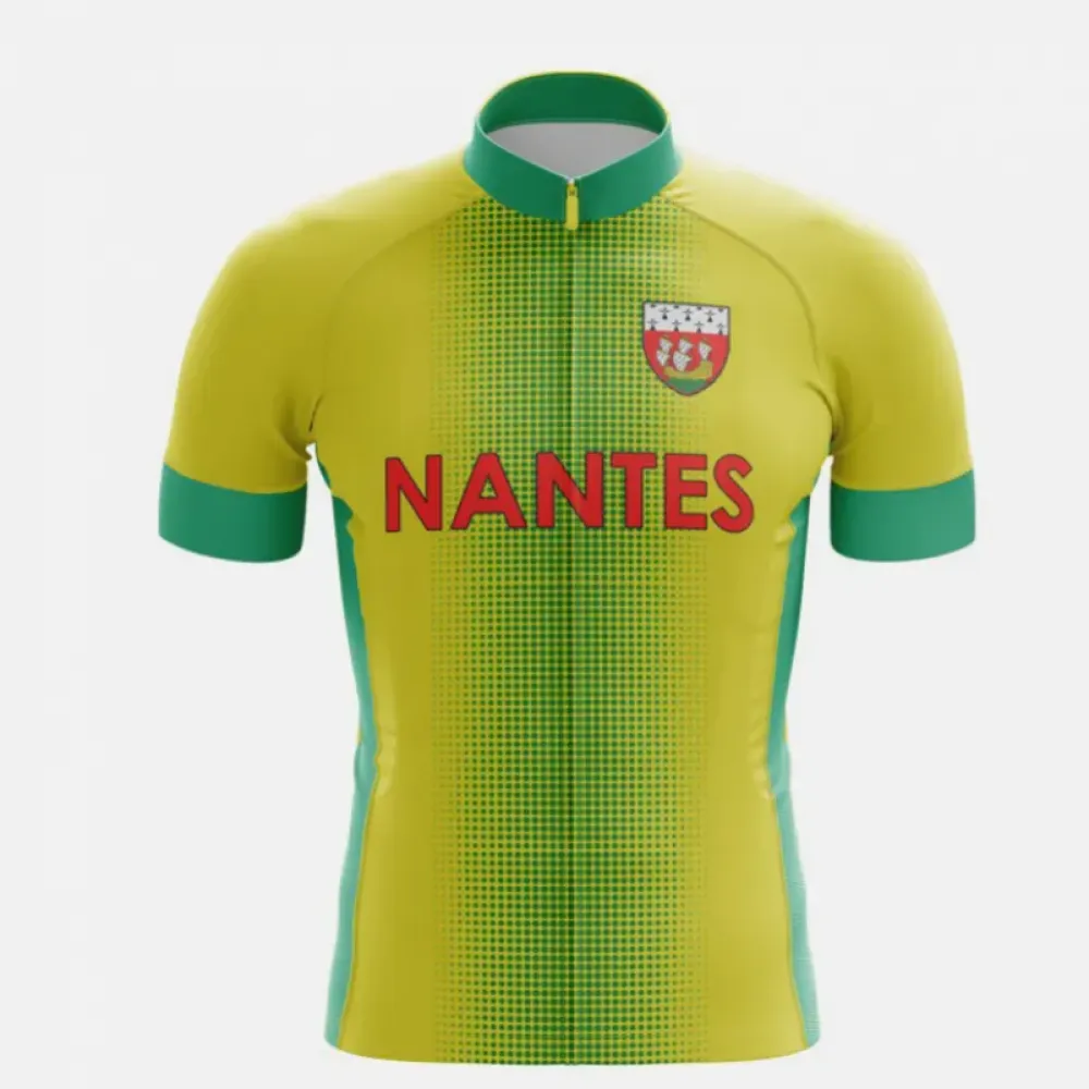 Nantes Cycling Jersey Green/Yellow/Red