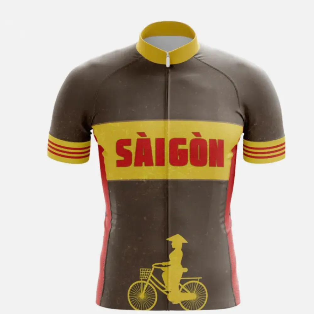 Saigon Cycling Jersey Classic Brown/Yellow/Red