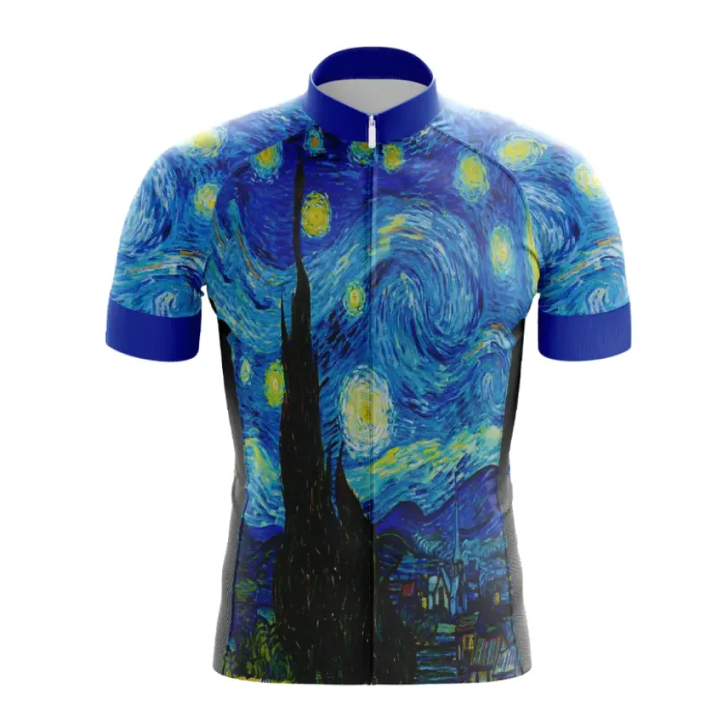 Van Gogh Starry Night Cycling Jersey Blue/Yellow/Black