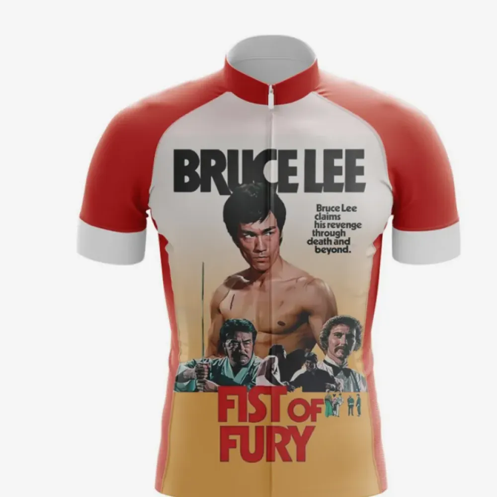 Bruce Lee Fist of Fury Bold Red Cycling Jersey