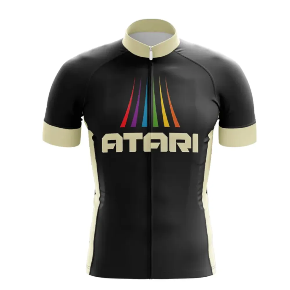 Atari Rainbow Striped Neutral Cycling Jersey Black/Gold/Red