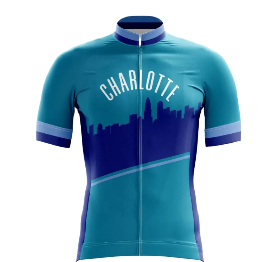 Charlotte Skyline Teal Blue Cycling Jersey