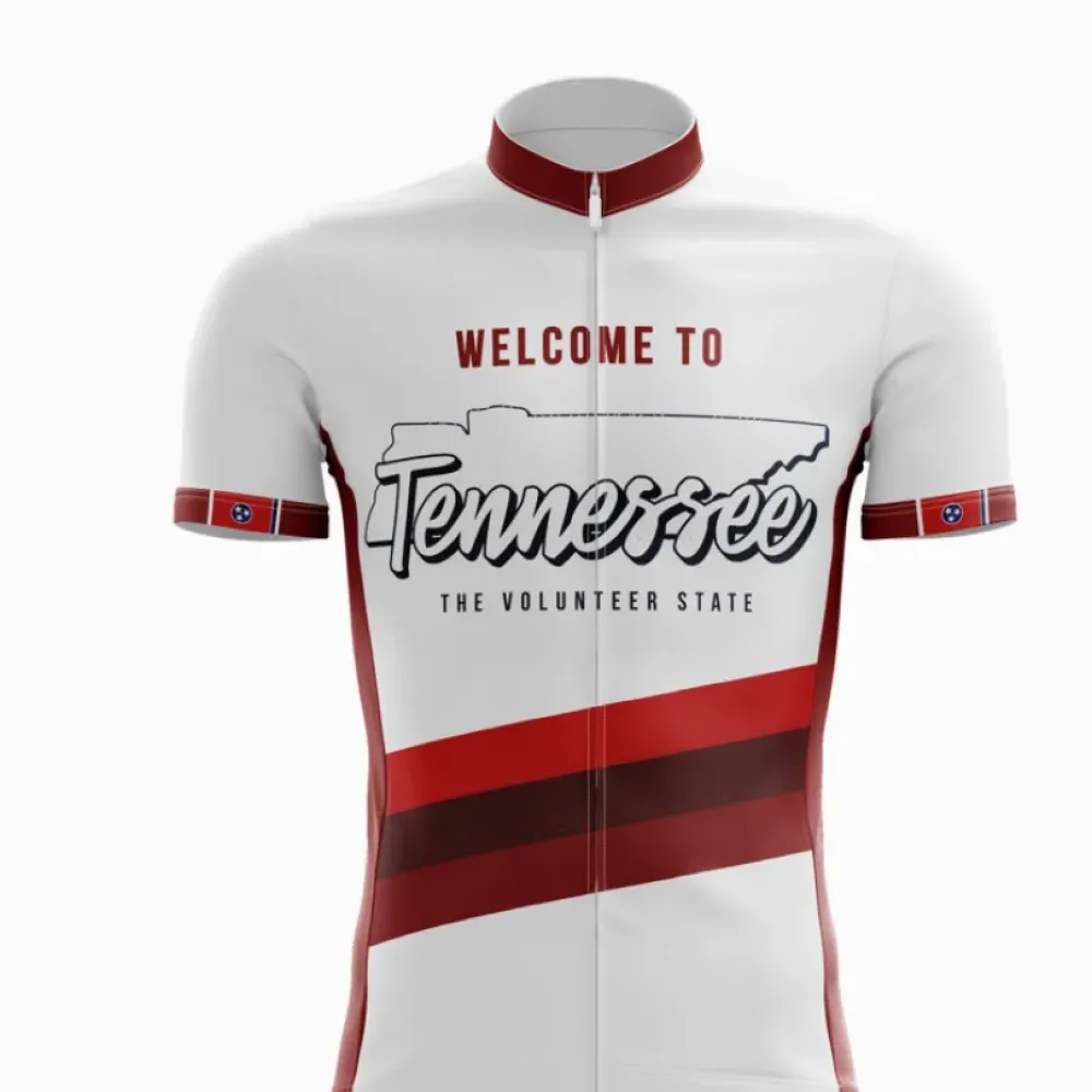 Tennessee Cycling Jersey White/Red/Burgundy