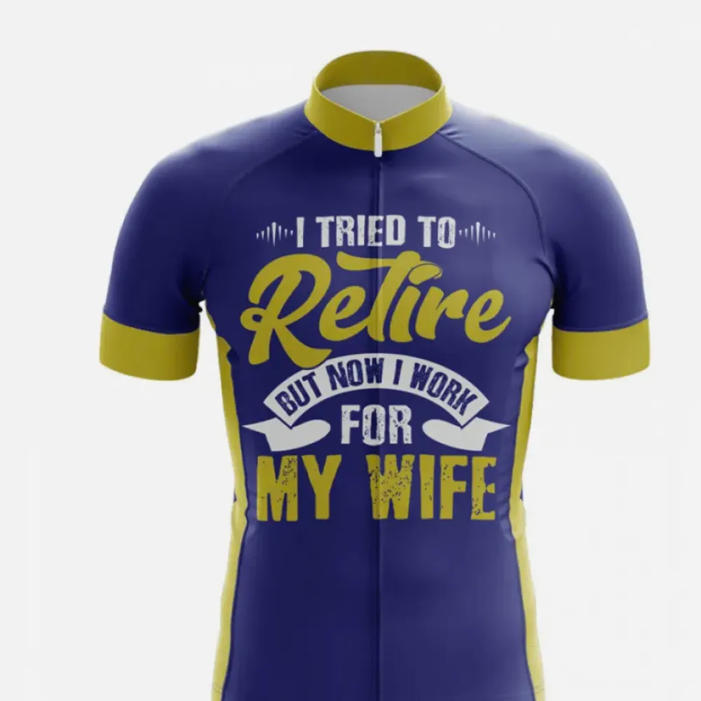 Retired Cyclist Jersey Blue/Yellow