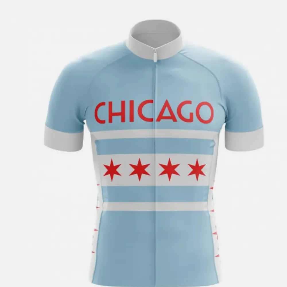 Chicago Cycling Jersey - Blue/Red/Stars