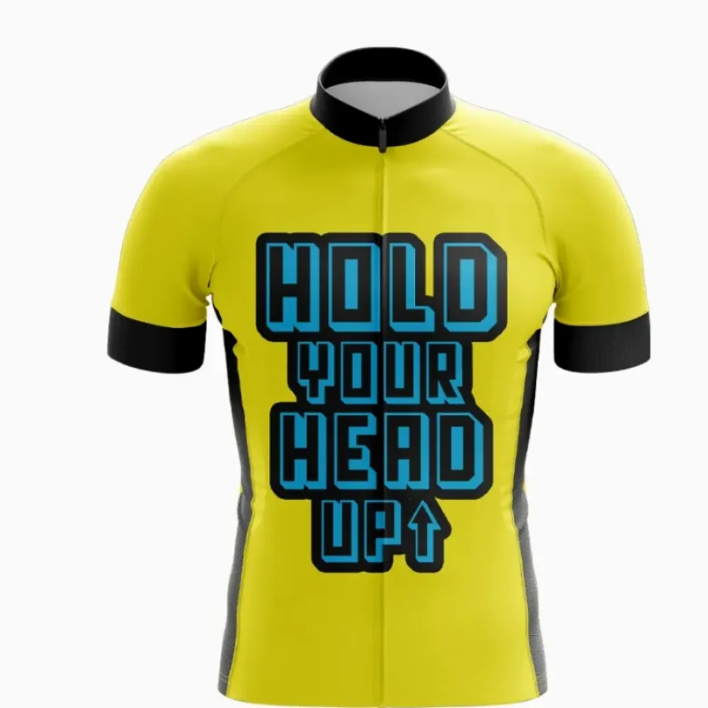 Hold Your Head Up Bold Cycling Jersey Yellow/Black