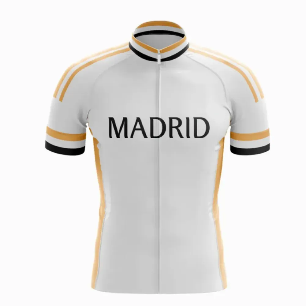 Madrid Cycling Jersey White/Gold/Short-Sleeve