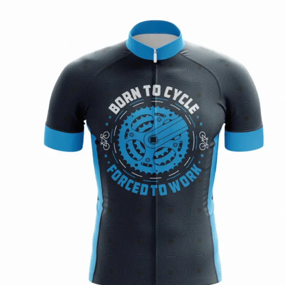 Born to Cycle Cycling Jersey Blue/Black