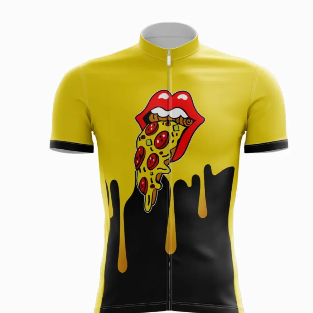 Pizza Lips Cycling Jersey Yellow/Black