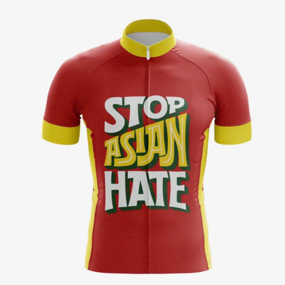 Stop Asian Hate Cycling Jersey Red/Yellow