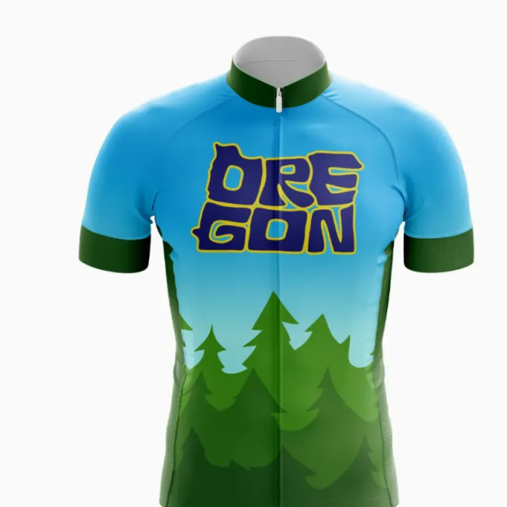Oregon Cycling Jersey Blue/Green/Forest