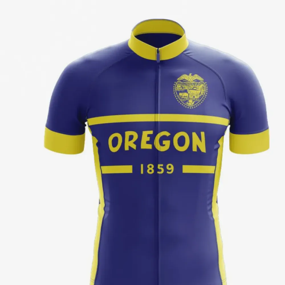 Oregon Cycling Jersey Blue/Yellow
