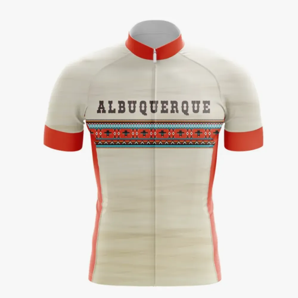 Albuquerque Cycling Jersey Striped/Red/Tan