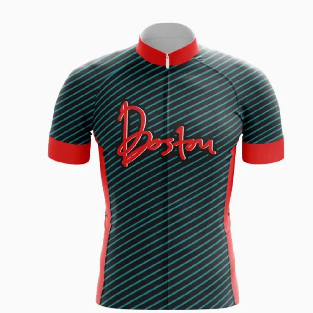 Boston Cycling Jersey Bold Red/Teal/Black