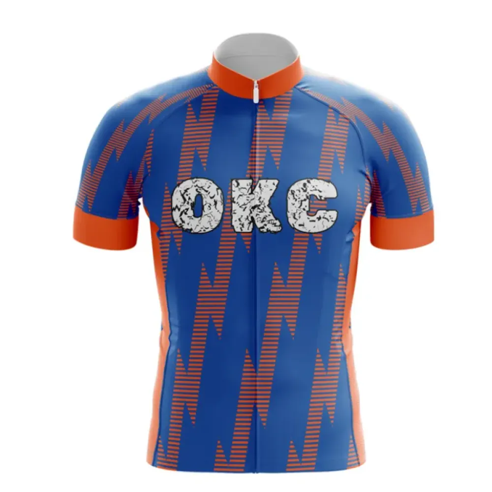 OKC Cycling Jersey Bright Orange/Blue