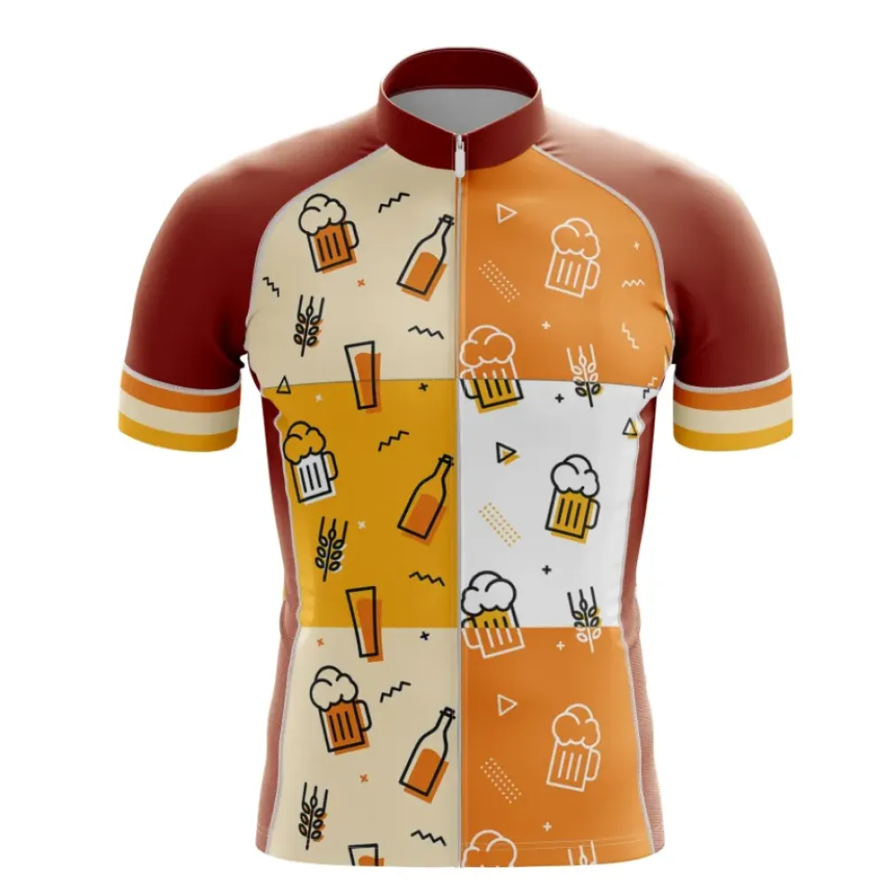 Brewery Style Cycling Jersey Beer/Maroon/Beige