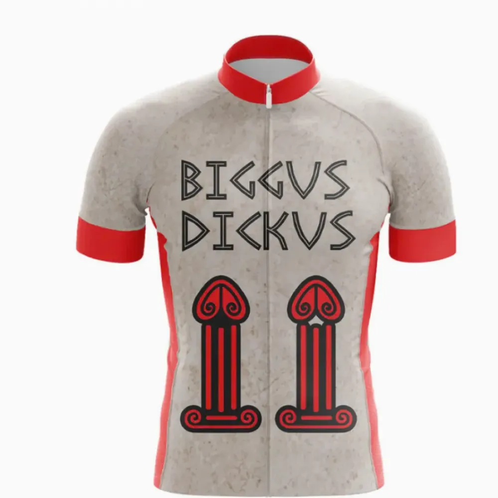 Biggus Dickus Cycling Jersey Kinetico Design Red/White/Grey