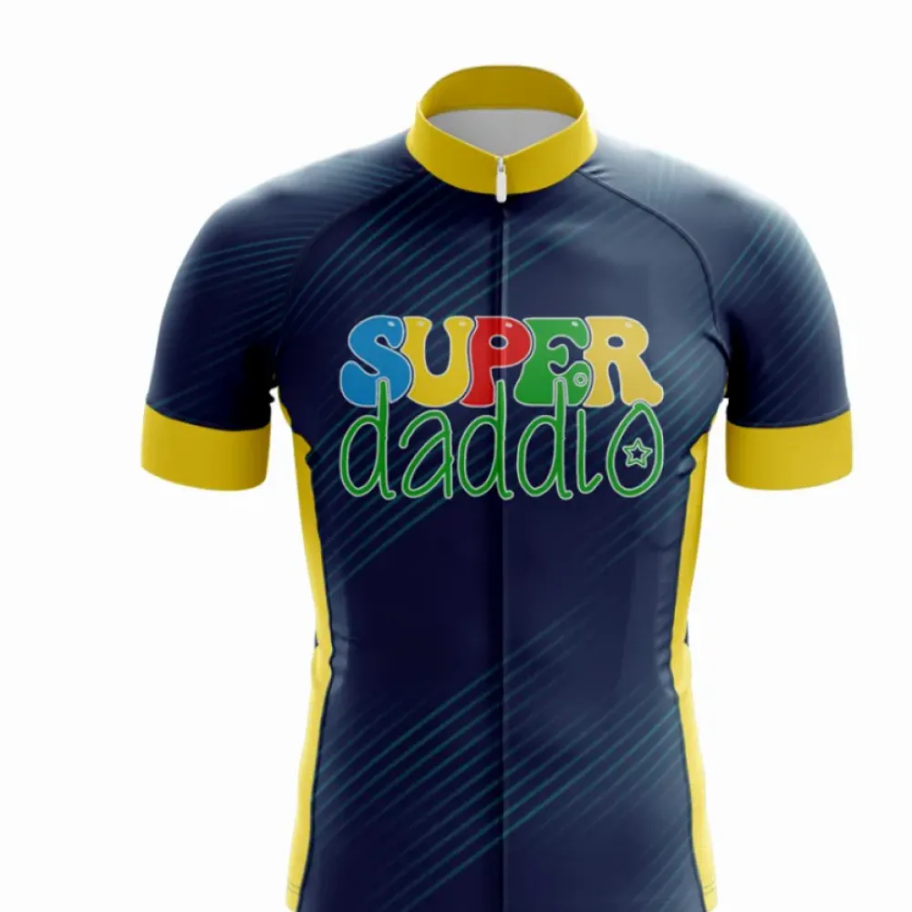 Super Daddio Cycling Jersey Navy/Yellow/Green